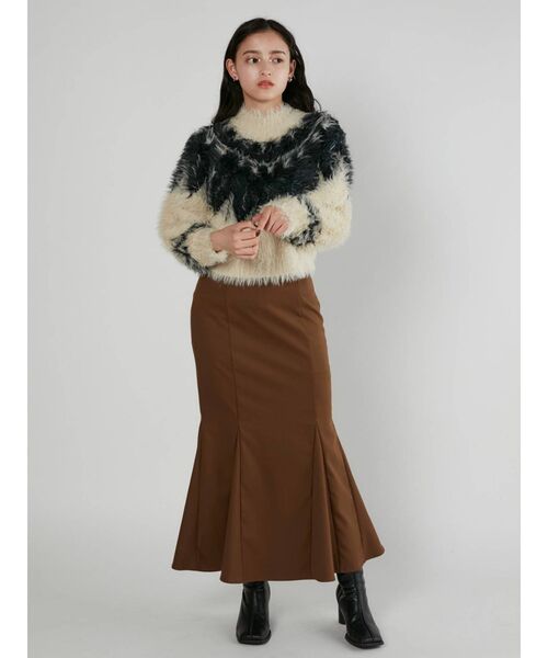 MURUA（ムルーア）の「フェザーノルディックニット（ニット/セーター・レディース・ブラウン/グレー/アイボリー・FREE）」の20枚目の写真