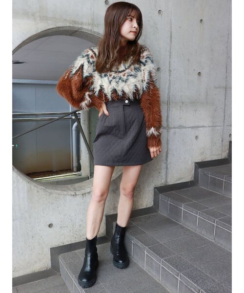 MURUA（ムルーア）の「フェザーノルディックニット（ニット/セーター・レディース・ブラウン/グレー/アイボリー・FREE）」の5枚目の写真