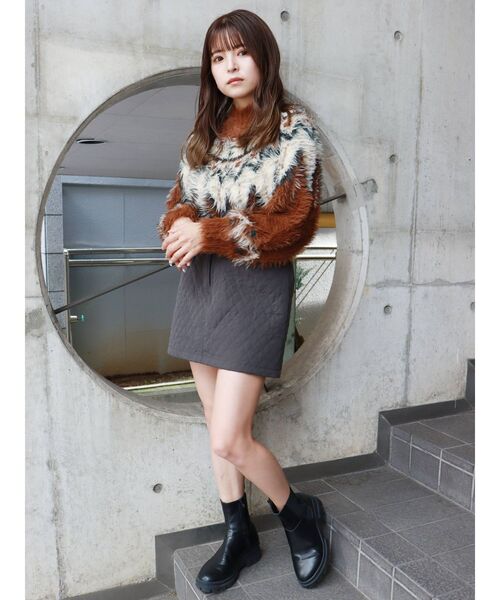 MURUA（ムルーア）の「フェザーノルディックニット（ニット/セーター・レディース・ブラウン/グレー/アイボリー・FREE）」の6枚目の写真