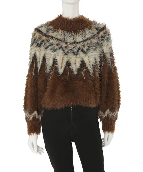 MURUA（ムルーア）の「フェザーノルディックニット（ニット/セーター・レディース・ブラウン/グレー/アイボリー・FREE）」の17枚目の写真