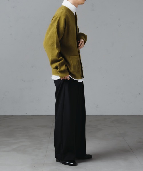 epnok（エプノック）の「ベーシックルーズリブニットカーディガン（カーディガン/ボレロ・メンズ・ベージュ/オリーブ/チャコールグレー・LARGE/MEDIUM/SMALL）」の9枚目の写真