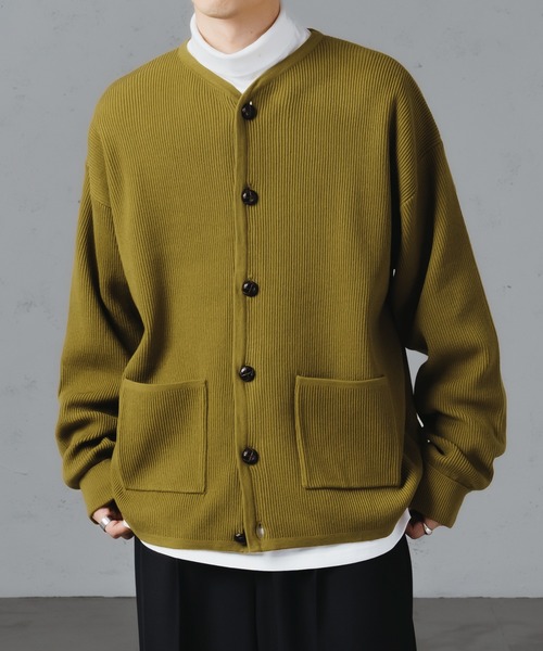 epnok（エプノック）の「ベーシックルーズリブニットカーディガン（カーディガン/ボレロ・メンズ・ベージュ/オリーブ/チャコールグレー・LARGE/MEDIUM/SMALL）」の21枚目の写真