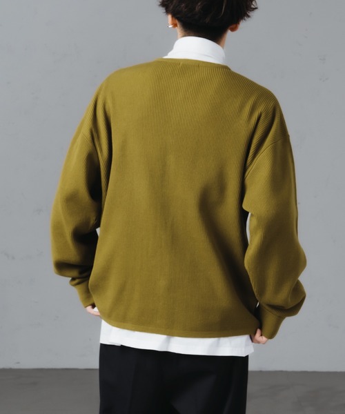 epnok（エプノック）の「ベーシックルーズリブニットカーディガン（カーディガン/ボレロ・メンズ・ベージュ/オリーブ/チャコールグレー・LARGE/MEDIUM/SMALL）」の17枚目の写真