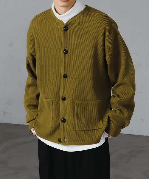 epnok（エプノック）の「ベーシックルーズリブニットカーディガン（カーディガン/ボレロ・メンズ・ベージュ/オリーブ/チャコールグレー・LARGE/MEDIUM/SMALL）」の8枚目の写真