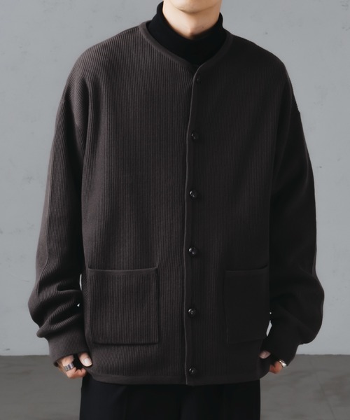 epnok（エプノック）の「ベーシックルーズリブニットカーディガン（カーディガン/ボレロ・メンズ・ベージュ/オリーブ/チャコールグレー・LARGE/MEDIUM/SMALL）」の10枚目の写真