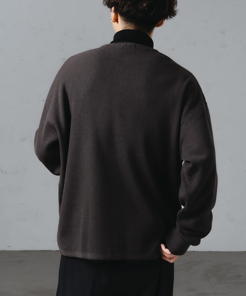epnok（エプノック）の「ベーシックルーズリブニットカーディガン（カーディガン/ボレロ・メンズ・ベージュ/オリーブ/チャコールグレー・LARGE/MEDIUM/SMALL）」の14枚目の写真