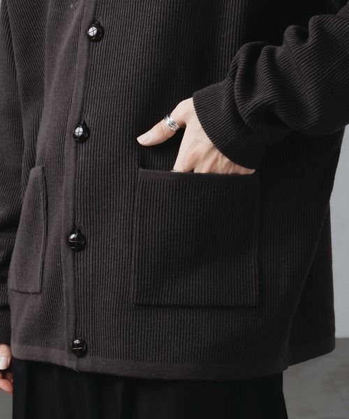 epnok（エプノック）の「ベーシックルーズリブニットカーディガン（カーディガン/ボレロ・メンズ・ベージュ/オリーブ/チャコールグレー・LARGE/MEDIUM/SMALL）」の11枚目の写真