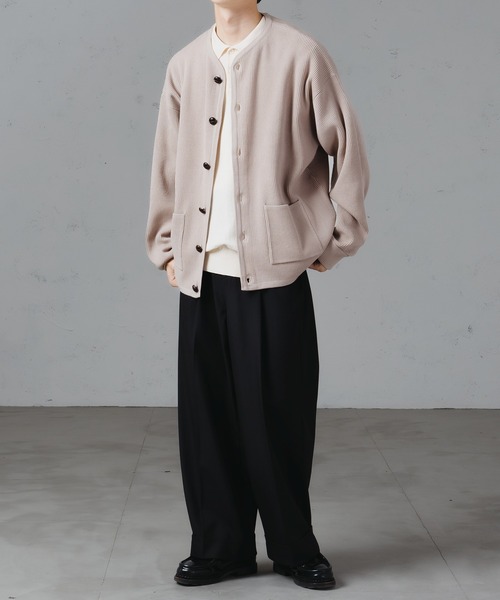 epnok（エプノック）の「ベーシックルーズリブニットカーディガン（カーディガン/ボレロ・メンズ・ベージュ/オリーブ/チャコールグレー・LARGE/MEDIUM/SMALL）」の7枚目の写真