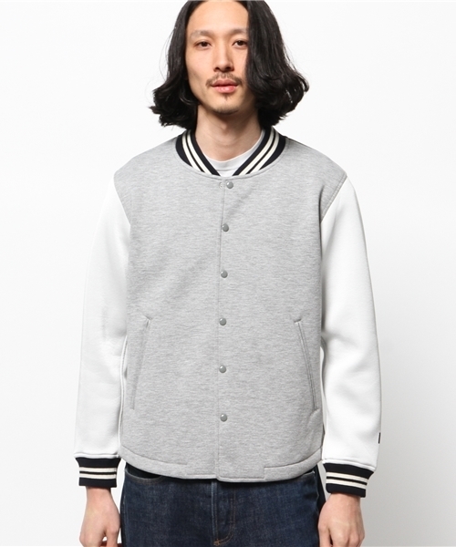 417 EDIFICE（フォーワンセブンエディフィス）の「◇MARK MCNAIRY スポンジボンディング VARSITY ブルゾン（ブルゾン・メンズ・チャコールグレー/ネイビー・SMALL/MEDIUM/LARGE）」の3枚目の写真