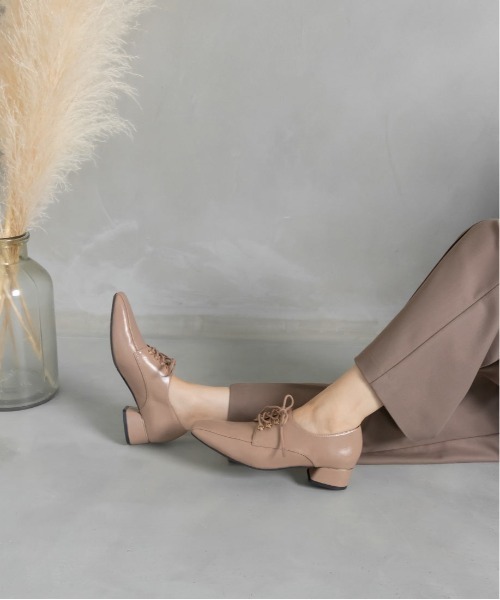 RANDA(ランダ)の「晴雨兼用 スクエアトゥレースアップシューズ(ドレスシューズ・レディース・ブラック/アイボリー/ピンクベージュ・M/L/LL/S)」の10枚目の写真