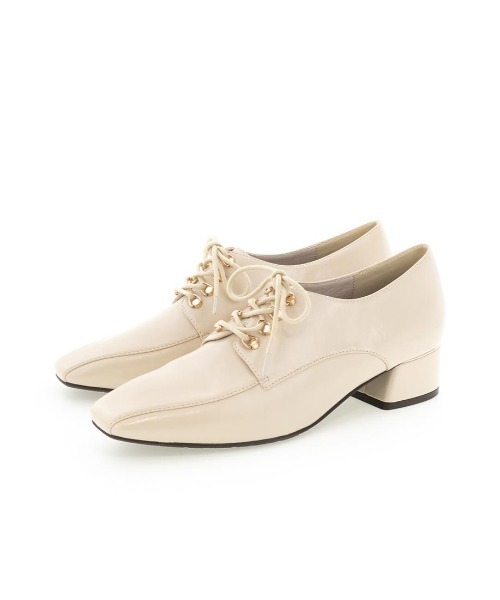 RANDA(ランダ)の「晴雨兼用 スクエアトゥレースアップシューズ(ドレスシューズ・レディース・ブラック/アイボリー/ピンクベージュ・M/L/LL/S)」の22枚目の写真