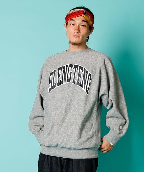 COMMON EDUCATION(コモンエデュケーション)の「CREW SWEAT SHIRT "SLENG TENG" / クルースウェットシャツ "スレン テン”(スウェット・メンズ・霜降りグレー/ブラック・REGULAR/MEDIUM/LARGE)」の2枚目の写真