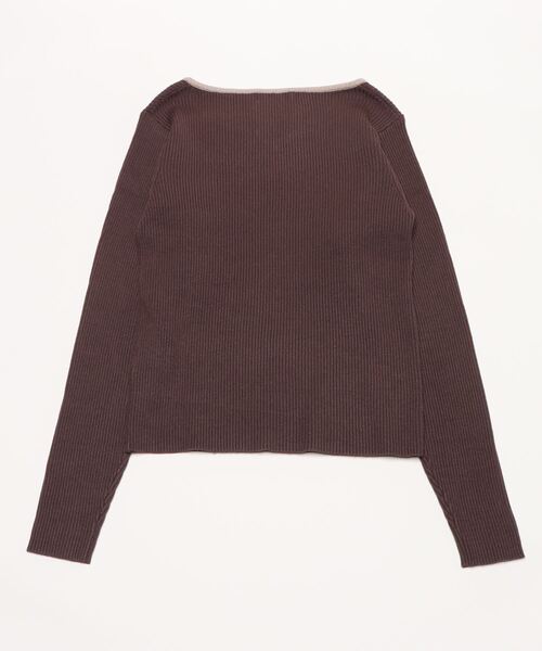 TRUDEA（トルディア）の「viscoseハートネックリブニット（ニット/セーター・レディース・ワイン/ベージュ/グレイッシュベージュ/ブラウン/ピンクベージュ・MEDIUM/LARGE）」の6枚目の写真