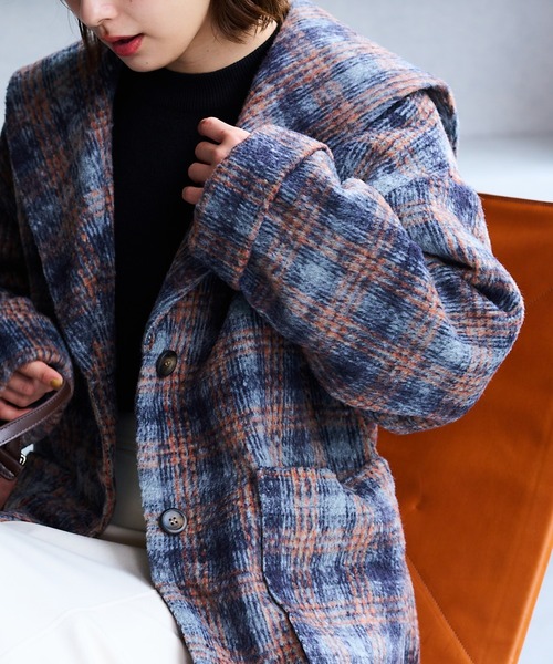 vis-`a-vis（ビサビ）の「【WEB限定】ウーリッシュシャギーチェック柄