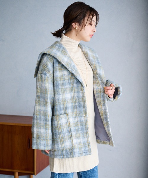 vis-`a-vis（ビサビ）の「【WEB限定】ウーリッシュシャギーチェック柄