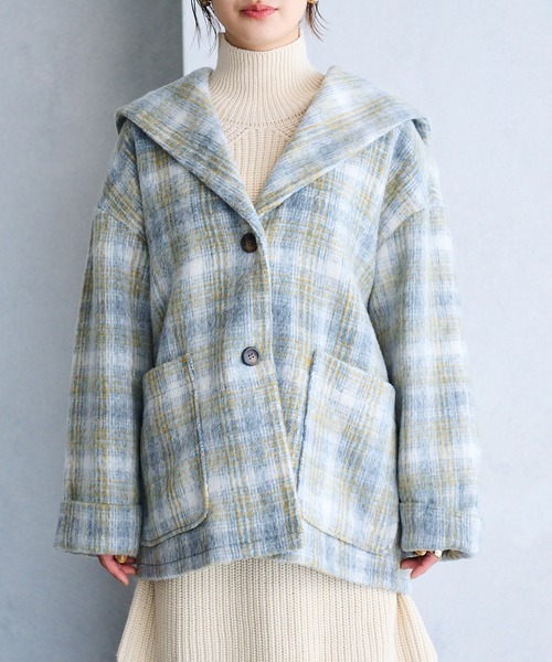 vis-`a-vis（ビサビ）の「【WEB限定】ウーリッシュシャギーチェック柄