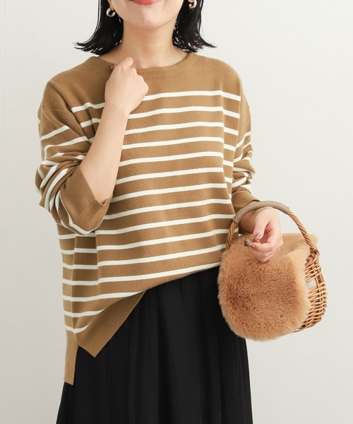 URBAN RESEARCH DOORS - 新品タグ付◉ パネルボーダーボートネックニット DOORS  OFF×BLK URBAN RESEARCH DOORS（アーバンリサーチドアーズ）の「パネル