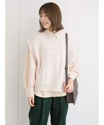 ehka sopo | パッチワークケーブルニットベスト(ベスト)