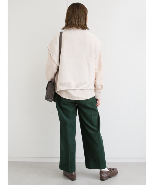 ehka sopo（エヘカソポ）の「パッチワークケーブルニットベスト（ベスト・レディース・ブラック/モカ/キナリ・ﾌﾘ-）」の15枚目の写真