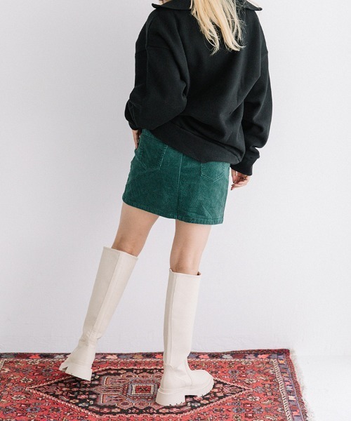 Flugge（フラッジー）の「volume sole long boots/ボリュームソールロングブーツ（ブーツ・レディース・アイボリー/カーキ・24cm/24.5cm/22.5cm/23cm/23.5cm/25cm）」の4枚目の写真