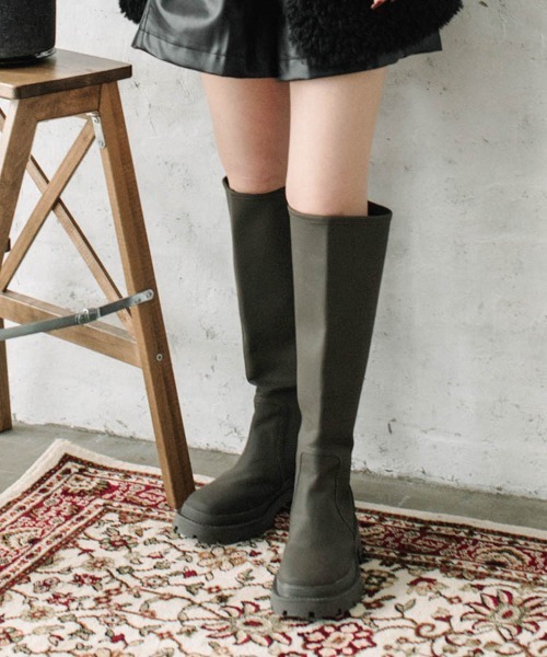 セール】volume sole long boots/ボリュームソールロングブーツ