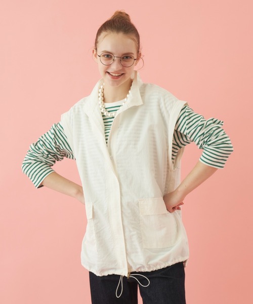 MERLOT（メルロー）の「2wayマウンテンパーカー（マウンテンパーカー・レディース・ブラック/オフホワイト・FREE）」の2枚目の写真