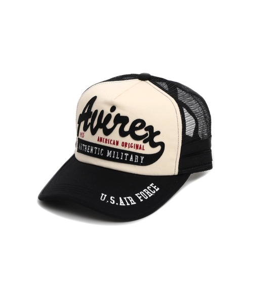 AVIREX（アヴィレックス）の「【AVIREX/アヴィレックス】フェルト叩きつけメッシュキャップ（キャップ・レディース・ブラック/ホワイト/グリーン系その他・FREE）」の2枚目の写真