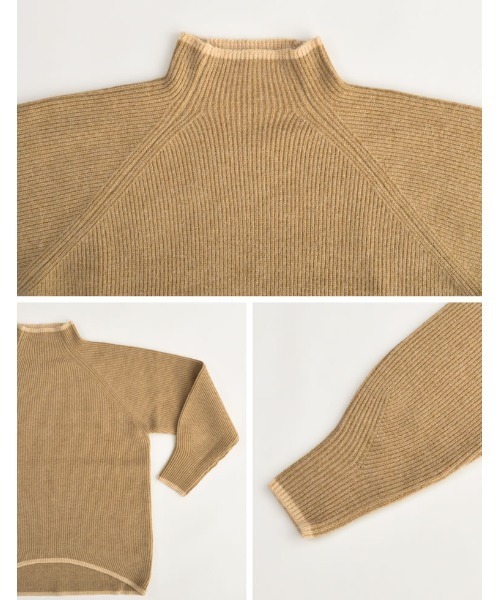 Re:EDIT(リエディ)の「アルパカタッチハイネック起毛配色ニットボリュームスリーブトップス(ニット/セーター・レディース・チャコール/ホワイト系その他/ブラック/ホワイト系その他2/グレー/ブルー/モカ・MEDIUM/LARGE)」の12枚目の写真