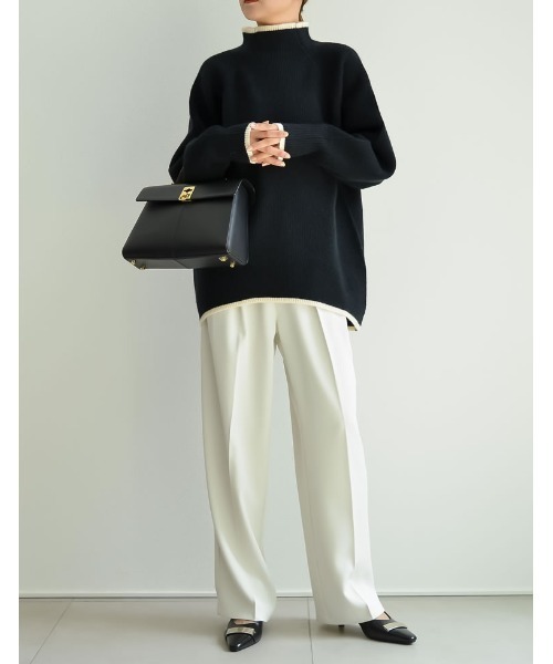 Re:EDIT(リエディ)の「アルパカタッチハイネック起毛配色ニットボリュームスリーブトップス(ニット/セーター・レディース・チャコール/ホワイト系その他/ブラック/ホワイト系その他2/グレー/ブルー/モカ・MEDIUM/LARGE)」の21枚目の写真