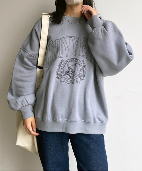 CPCM（シーピーシーエム）の「シロヌキカレッジ刺繍裏起毛プルオーバー（スウェット・レディース・チャコールグレー/グレー/ブルー・FREE）」の20枚目の写真