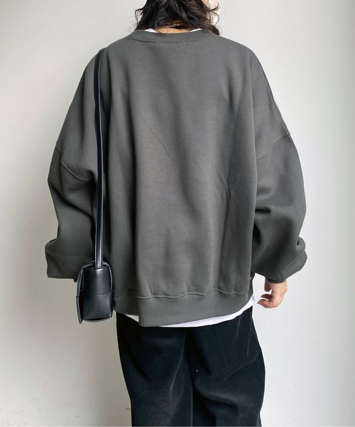 CPCM（シーピーシーエム）の「シロヌキカレッジ刺繍裏起毛プルオーバー（スウェット・レディース・チャコールグレー/グレー/ブルー・FREE）」の6枚目の写真