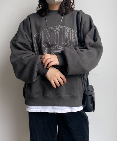 CPCM（シーピーシーエム）の「シロヌキカレッジ刺繍裏起毛プルオーバー（スウェット・レディース・チャコールグレー/グレー/ブルー・FREE）」の10枚目の写真