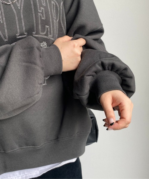 CPCM（シーピーシーエム）の「シロヌキカレッジ刺繍裏起毛プルオーバー（スウェット・レディース・チャコールグレー/グレー/ブルー・FREE）」の12枚目の写真