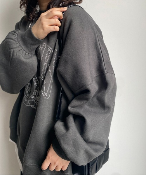 CPCM（シーピーシーエム）の「シロヌキカレッジ刺繍裏起毛プルオーバー（スウェット・レディース・チャコールグレー/グレー/ブルー・FREE）」の13枚目の写真