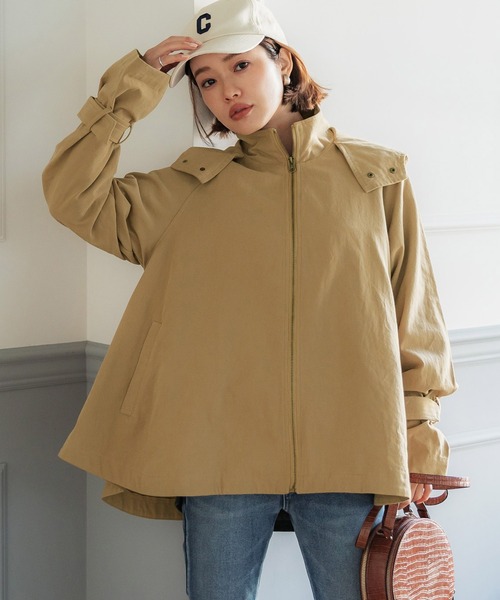 coca(coca)(コカ)の「チノフィッシュテールAラインジャケット(マウンテンパーカー・レディース・ベージュ/アイボリー・M/L)」の2枚目の写真