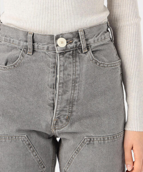 セール】JESSE KAMM コットンデニム パッチワークハイウエストパンツ