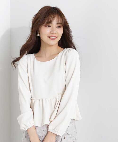 PROPORTION BODY DRESSING(プロポーションボディドレッシング)の「パールペプラムブラウス / 1213110101(シャツ/ブラウス・レディース・ライトグリーン/ネイビー/オフホワイト・SMALL/MEDIUM)」の18枚目の写真