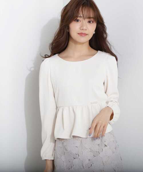 PROPORTION BODY DRESSING(プロポーションボディドレッシング)の「パールペプラムブラウス / 1213110101(シャツ/ブラウス・レディース・ライトグリーン/ネイビー/オフホワイト・SMALL/MEDIUM)」の11枚目の写真