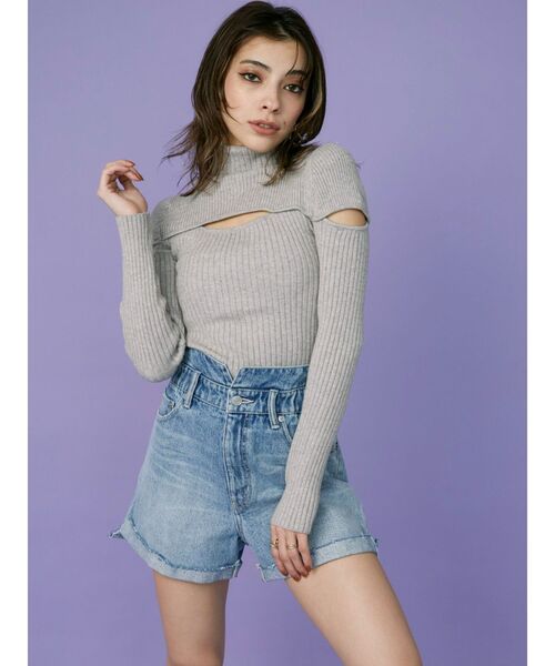 EVRIS（エヴリス）の「ダメージデニムショートパンツ（デニムパンツ・レディース・ホワイト/ブラック/ブルー・SMALL/MEDIUM）」の5枚目の写真