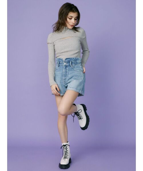 EVRIS（エヴリス）の「ダメージデニムショートパンツ（デニムパンツ・レディース・ホワイト/ブラック/ブルー・SMALL/MEDIUM）」の7枚目の写真