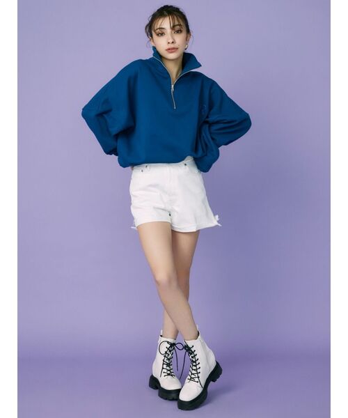EVRIS（エヴリス）の「ダメージデニムショートパンツ（デニムパンツ・レディース・ホワイト/ブラック/ブルー・SMALL/MEDIUM）」の13枚目の写真