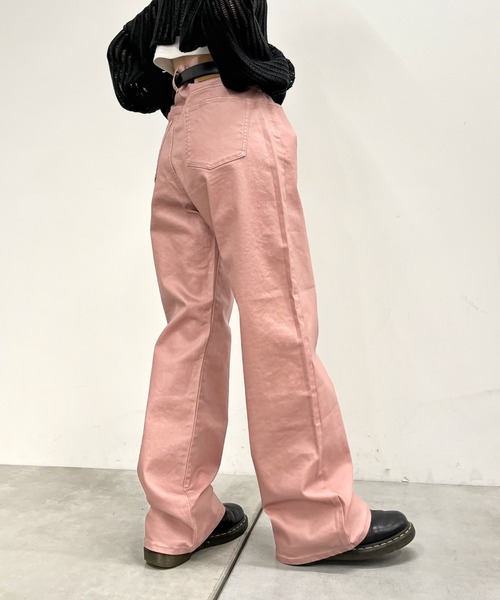 WHO'S WHO gallery（フーズフーギャラリー）の「PUコーティングパンツ（その他パンツ・レディース・ベビーピンク/ブラック・FREE）」の3枚目の写真