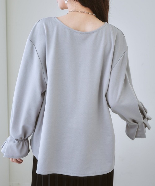 nissen（ニッセン）の「袖タックトップス(きれい見えポンチ素材)（Tシャツ/カットソー・レディース・ブラック/オフホワイト/ライトグレー・L/LL/M/S）」の19枚目の写真