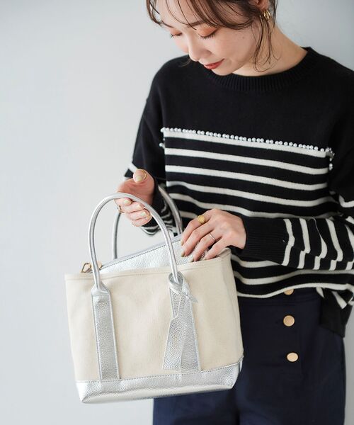 le.coeur blanc（ルクールブラン）の「パーテーショントート（トートバッグ・レディース・ブラック/シルバー/グレイッシュベージュ・FREE）」の4枚目の写真