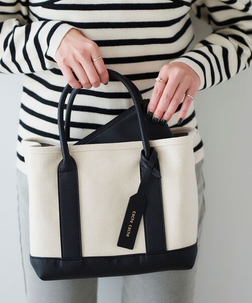 le.coeur blanc（ルクールブラン）の「パーテーショントート（トートバッグ・レディース・ブラック/シルバー/グレイッシュベージュ・FREE）」の9枚目の写真