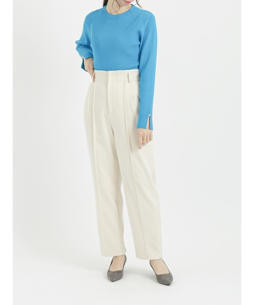 Te chichi（テチチ）の「ダブルクロスセンターシームテーパードパンツ（その他パンツ・レディース・ブラック/ベージュ/サックスブルー・SMALL/MEDIUM）」の21枚目の写真