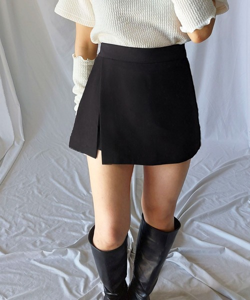 7COLOR 】ハイウエストレイヤードミニスカパン（スカート）｜me+em