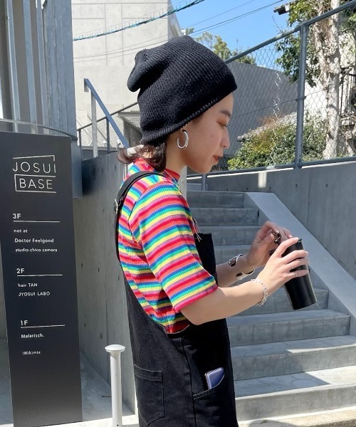 wee9s（ウィークス）の「buddy beanie / オールシーズン使えるマルチウェイバディビーニー,ニット帽（ニットキャップ/ビーニー・レディース・ブラック/アイボリー/グレー/ブルー/レッド/ダークグレー/ベビーピンク・FREE/SMALL/LARGE）」の17枚目の写真