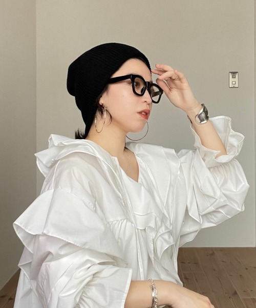 wee9s（ウィークス）の「buddy beanie / オールシーズン使えるマルチウェイバディビーニー,ニット帽（ニットキャップ/ビーニー・レディース・ブラック/アイボリー/グレー/ブルー/レッド/ダークグレー/ベビーピンク・FREE/SMALL/LARGE）」の21枚目の写真