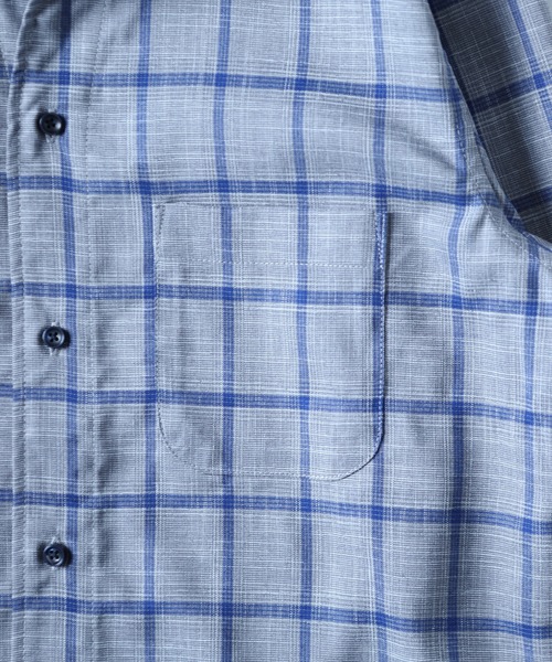 UNION STATION（ユニオンステーション）の「T/Rチェックカッタウェイカラーシャツ（シャツ/ブラウス・メンズ・グレー系その他/ブルー系その他・M/L/LL）」の14枚目の写真